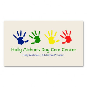 daycare_babysitter_handprints_business_cards ...