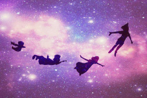 dream, fly, galaxy, peter pan, star