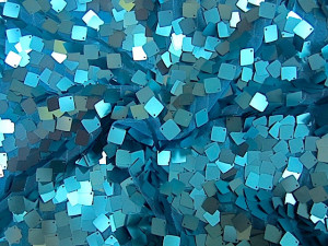 Blue Square Sequin Fabric