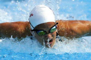 Dara Torres of the U.S. competes in the women's 50m butterfly swimming ...