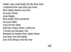 Beautiful poem about self harm and recovery More