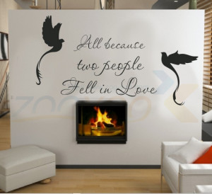 Two People Fell In Love vinyl home decor/creative quote wall decal ...