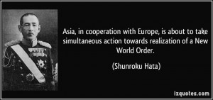 Asia, in cooperation with Europe, is about to take simultaneous action ...