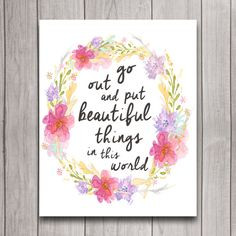 Inspirational Quote Nursery Wall Art Poster Instant Download, Girl ...