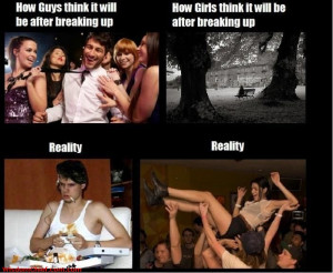 Break Up Reality Vs Expectations Meme - Men Breakups Vs Woman Break ...