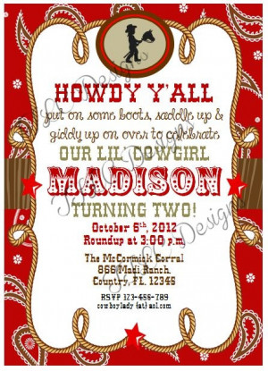 Country Themed Birthday Party Invitations