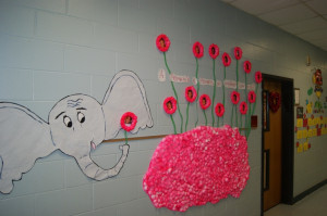 Horton hears a Who! My co-workers & BFF's wall! Love it - she spray ...