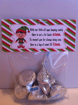 Elf Kisses Treat Bag Topper Printable File by SweetDesignsbyRegan, $5 ...