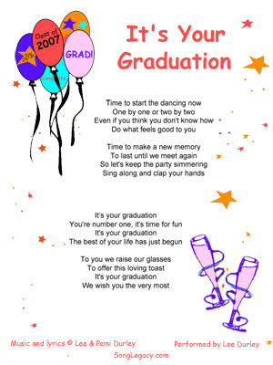Graduation Song Lyric Sheet page 2