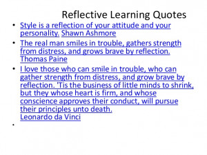 Reflection Quotes Education Reflective Learning Quotes