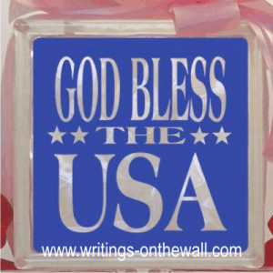 God Bless the USA – Solid Background- Glass Block Vinyl