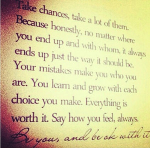 Take chances