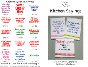 Kitchen Sayings A PJ Project