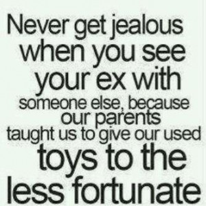 Jealousy and toys to less fortunate