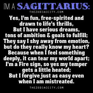 Sagittarius!”…. Words from a Sagittarius.
