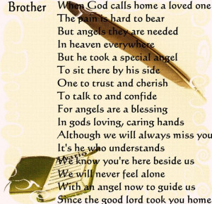 Brother When God Calls Home A Loved One The Pain Is Hard To Bear