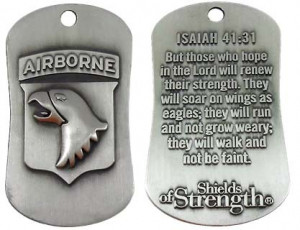 101st airborne division inspirational dog tag necklace