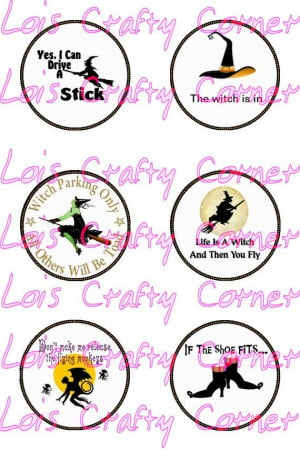 inch Round Cute Witch sayings by LoisCraftyCorner on Etsy, $2.00
