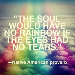 Soul would have no Rainbow if the Eyes had no Tears. - Native American ...