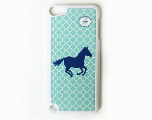... Touch Case Horse Design, Horse iPod Case, Navy Blue and Light Blue