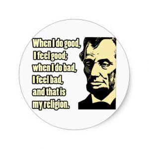 Lincoln Good Bad Religion Quote Round Stickers