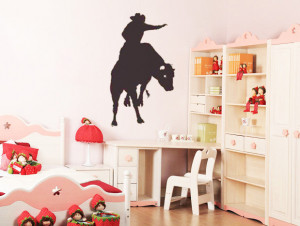 Bull Rider Cowboy Western Kids Room Wall stickers Art Vinyl removable ...