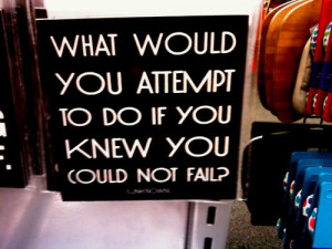 What would you attempt to do if you knew you could not fail?