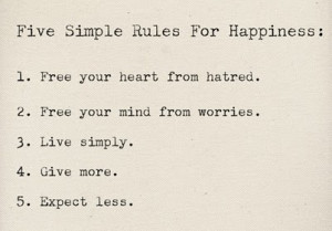 Simple rules for happiness