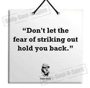 Babe-Ruth-Quote-Ceramic-Wall-Hanging-Plaque-TILE-Home-Decor-Gift-Sign