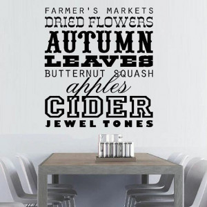 vinyl wall decal quote Farmers market subway art sign