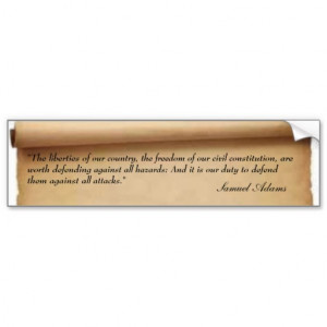 Samuel Adams Quote Bumper Sticker