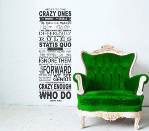 here s to the crazy ones steve jobs vinyl lettering art quote willow ...