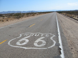 Route 66 road sign: