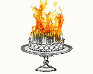 Funny Sarcastic Birthday Card - Inf erno Birthday Cake ...
