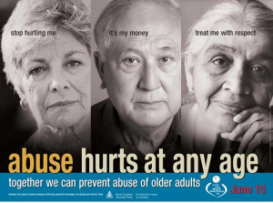 Poster urging British Columbians to not ignore elder abuse.