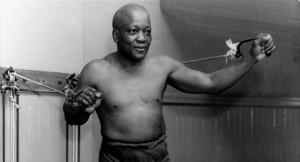 African American heavyweight boxing champion Jack Johnson is pictured ...