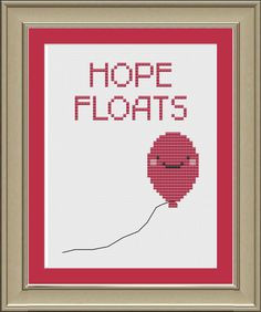 Hope floats: cute red balloon cross-stitch pattern
