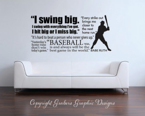 ... Babe Ruth quote collage Baseball Sports Subway Art Vinyl Wall Decal