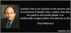 politics that is not sensitive to the concerns and circumstances of ...