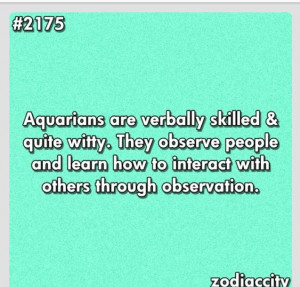 Aquarius - learn how to interact with others through observation