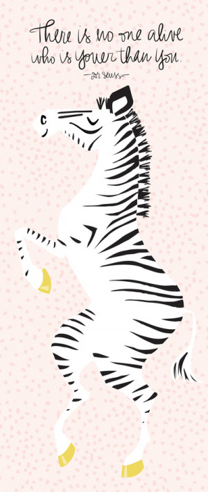 Pink Zebra (Dr. Seuss quote) Right Canvas Print