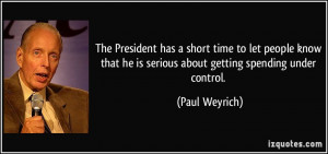 The President has a short time to let people know that he is serious ...