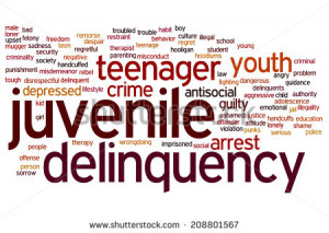 Juvenile delinquency concept word cloud background - stock photo