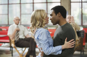 Still of Gillian Jacobs and Donald Glover in Community (2009)
