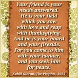 Kahlil Gibran quote--friendship