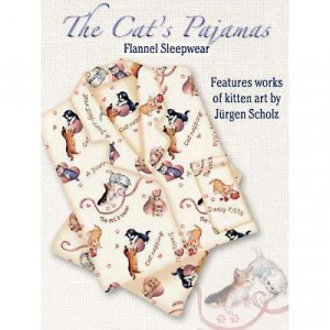Sweet Dreams! Cuddly Cat Art Flannel Pajamas Sleepwear Featuring ...