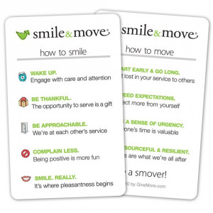 Customer Service Quotes Smile Smile & move pocket cards (10