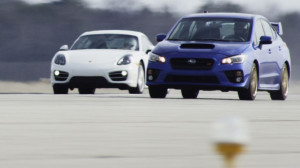 Standing Mile: 2015 Subaru WRX STI vs. 2014 Porsche Cayman