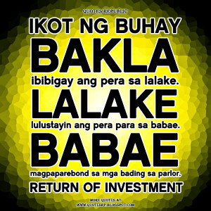 Ikot ng buhay Bakla Ibibigay ang pera sa lalake. Lalake Lulustayin ang ...