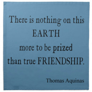 Vintage Blue Aquinas Friendship Quote / Quotes Napkins